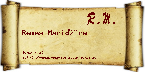 Remes Marióra névjegykártya